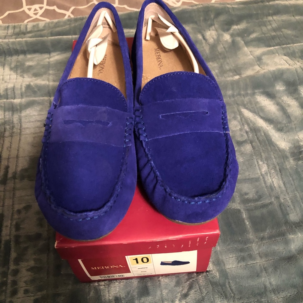 Royal Blue Driving Moccasins size 10 women’s